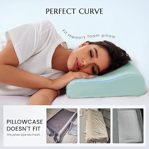 Miniatura 2 de THXSILK 19 Momme - Funda de almohada 100% seda de morera para almohada de espuma viscoelástica de contorno, funda de almohada de contorno, funda de