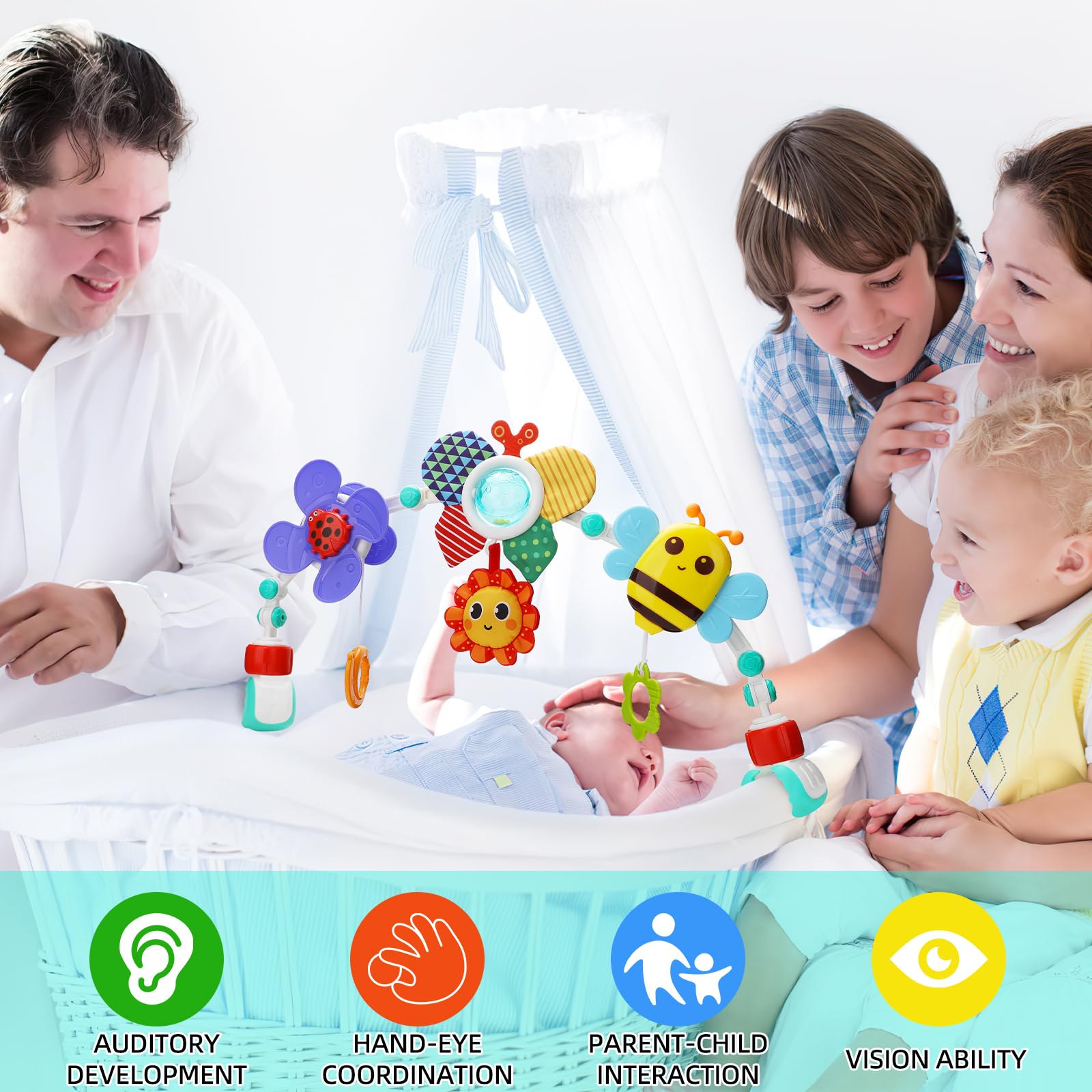 Arco Giocattolo Per Passeggino HOTUT - Con Sonagli Regolabile, Per Neonati E Bambini - Foto 5