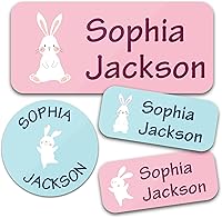 Vista 8 de 130 Etiquetas de nombre personalizadas para guardería, impermeables, adhesivas, personalizadas, para ropa, botellas de agua, loncheras y suministros