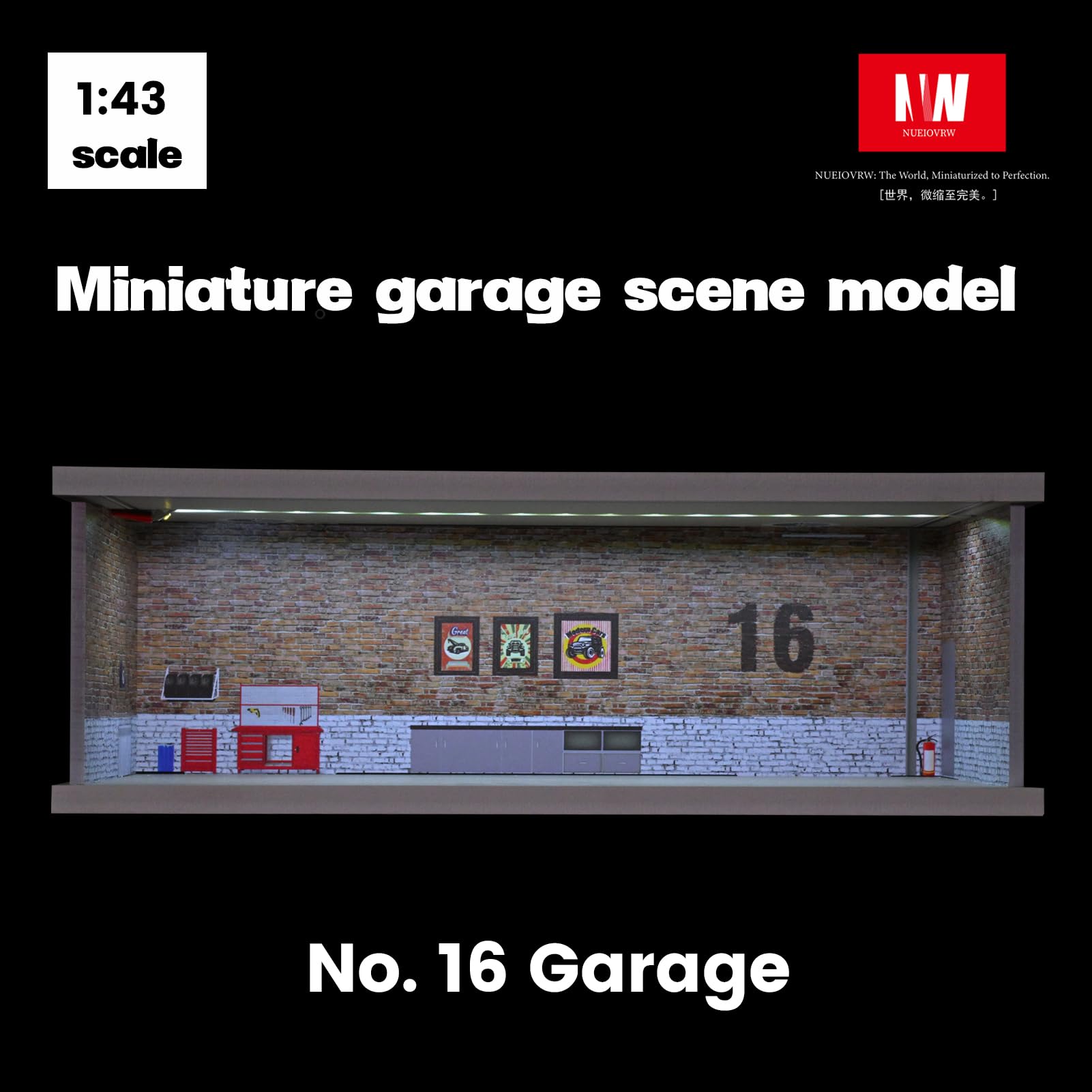 NUEIOVRW 1/43 Diorama Display Case with Tri-Colour Dimmable Lighting - Image 3