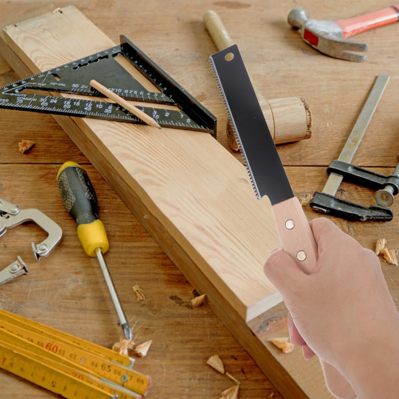 POPETPOP Kleine Japanische Zugsäge 12 Zoll Handsäge Für Holz Feinzahnung Präzise Schnittführung Tragbare Handsäge Für Heimwerker Holzbearbeitung Bastelsäge