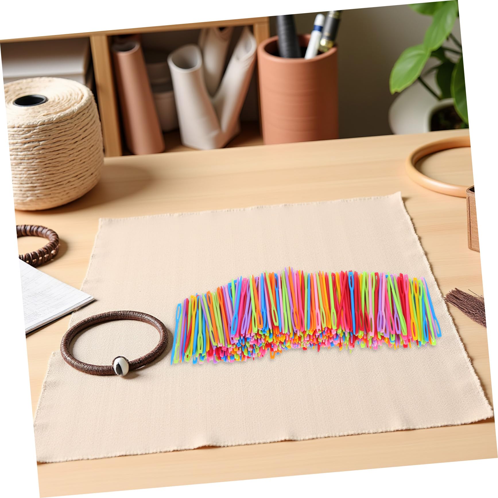 Gatuida 2000 Piezas Agujas de Plástico para Hilo de Agujas de Coser Grandes de Ojo para Manualidades de Plástico para Coser Mano