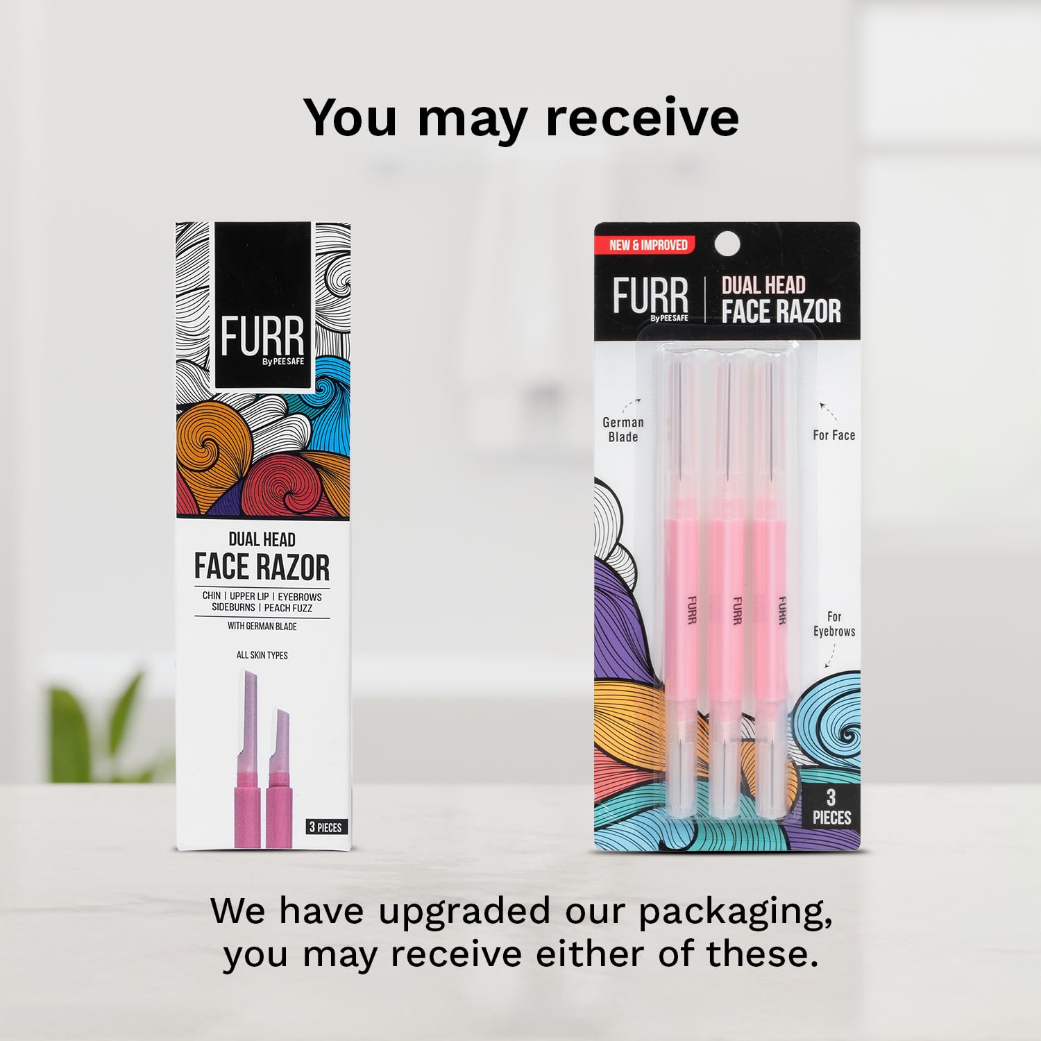 FURR Dual Head Face Razor 3N | German Blade | Eyebrow & Facial Hair