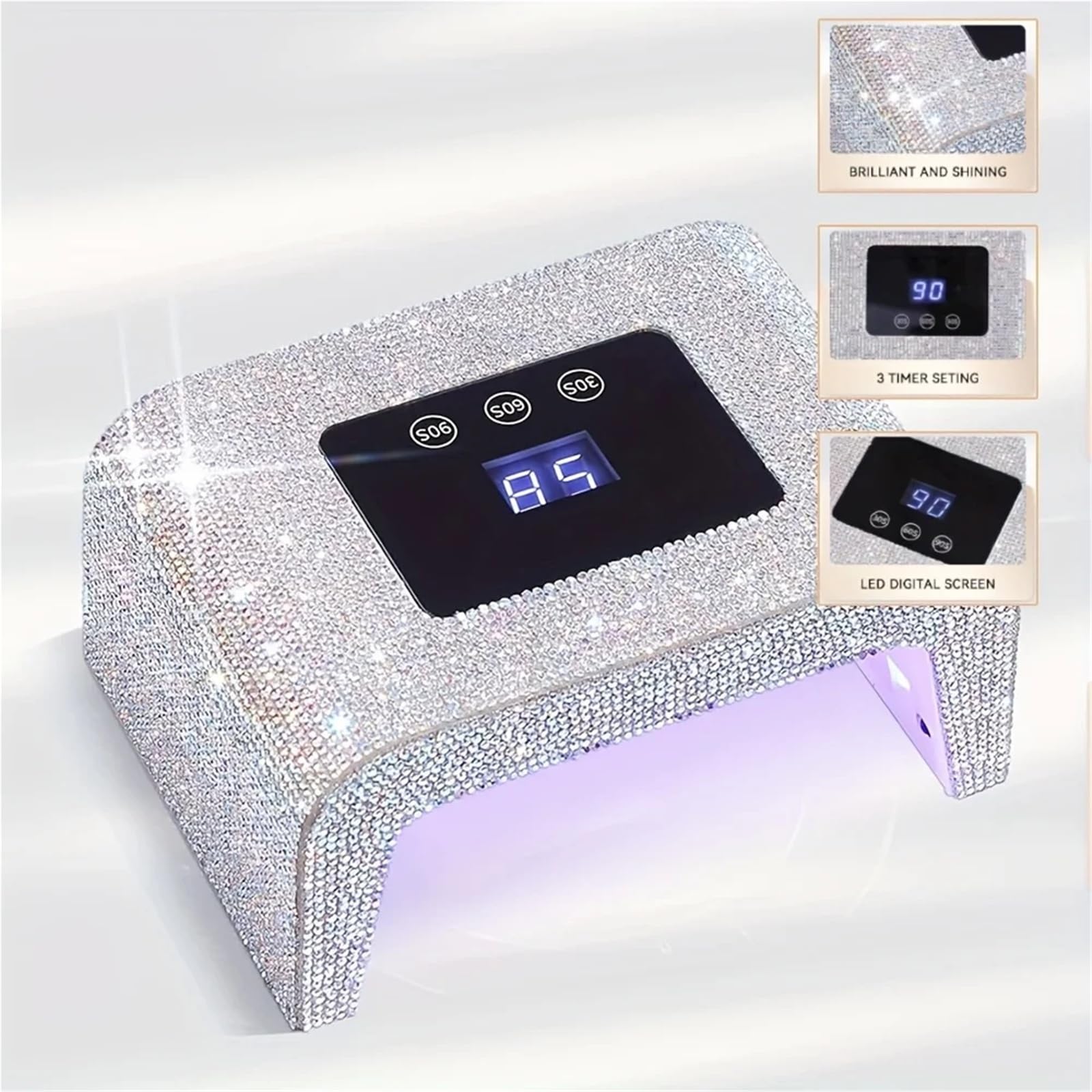 UV LED Nail Lamp Professional 15W Dryer with LCD Touch Screen and 3 Timing 15 LEDS Manicure Tools(SR)