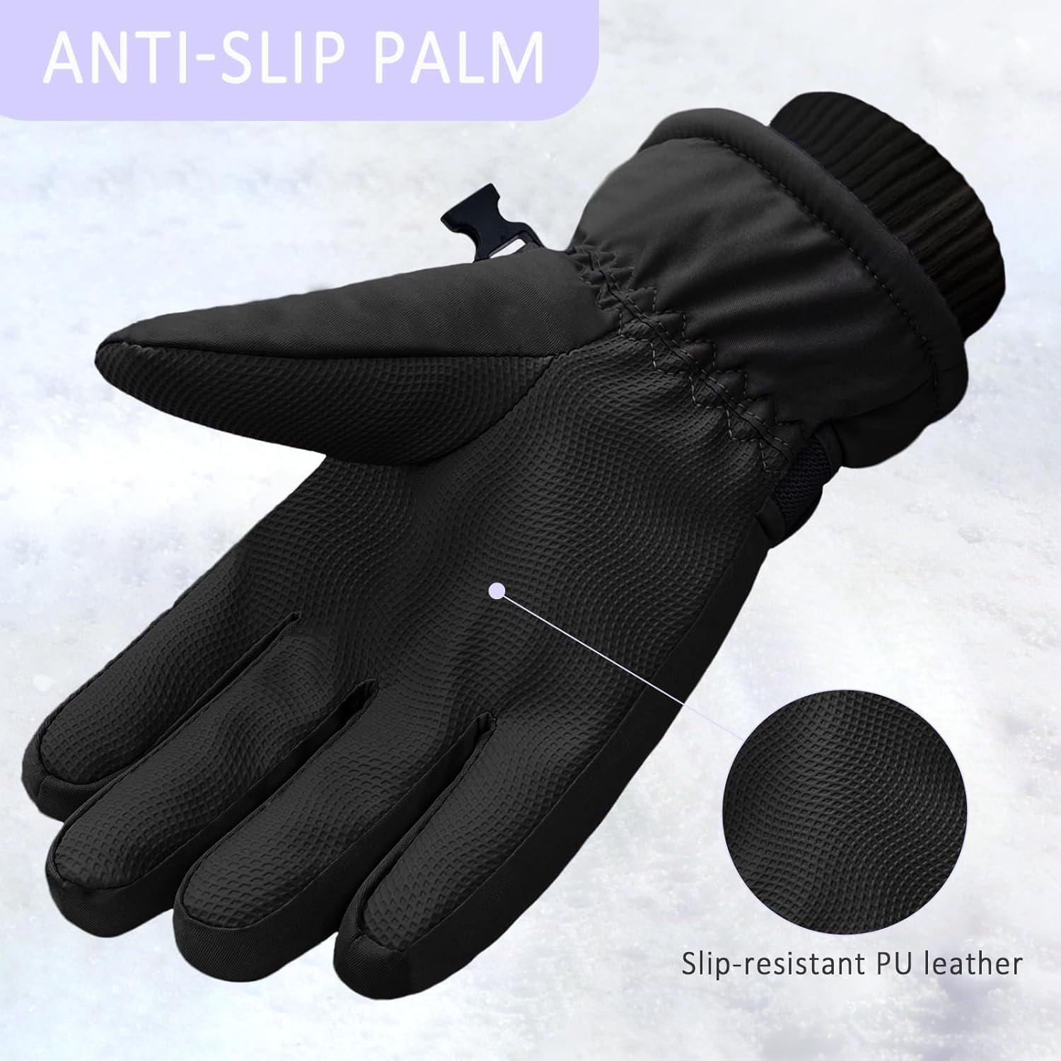 Beurlike Winter Gloves for Kids Waterproof Warm Fleece Ski Snow Mitten Gloves Gift for Boys Girls Cold Weather Sports - Image 5