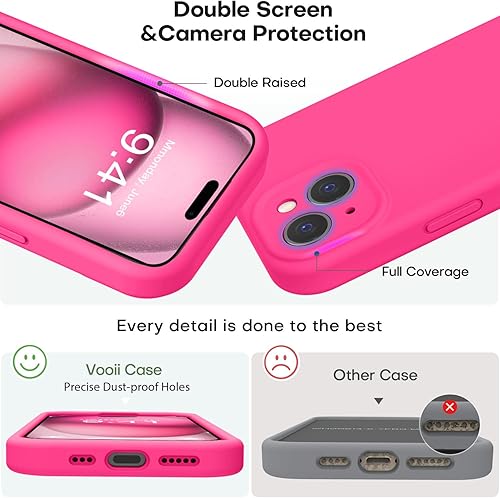 Miniatura 3 de Vooii Funda compatible con iPhone 15 Plus, silicona líquida mejorada protección mejorada de la cámara forro de microfibra suave antiarañazos a
