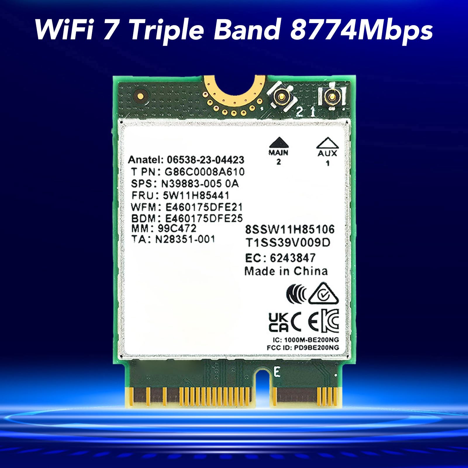 Topiky BE200NGW Scheda di Rete Wireless WiFi 7 Adattatore Bluetooth 5.4 Ad Alta velocità per PC Streaming 2.4G 5G 6G (Scheda WiFi 7 con antenna e staffa)