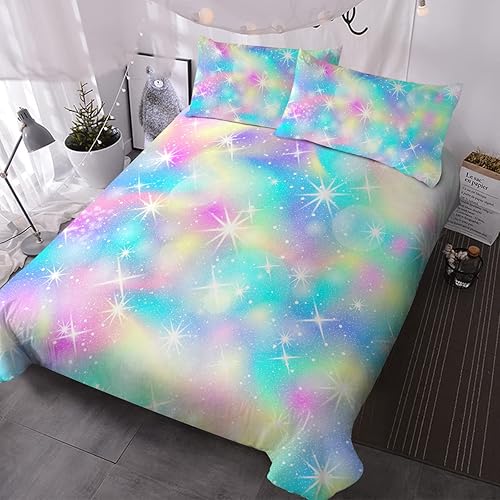 Miniatura 8 de BlessLiving - Juegos de cama con funda de colcha de rosa brillante color marmolado