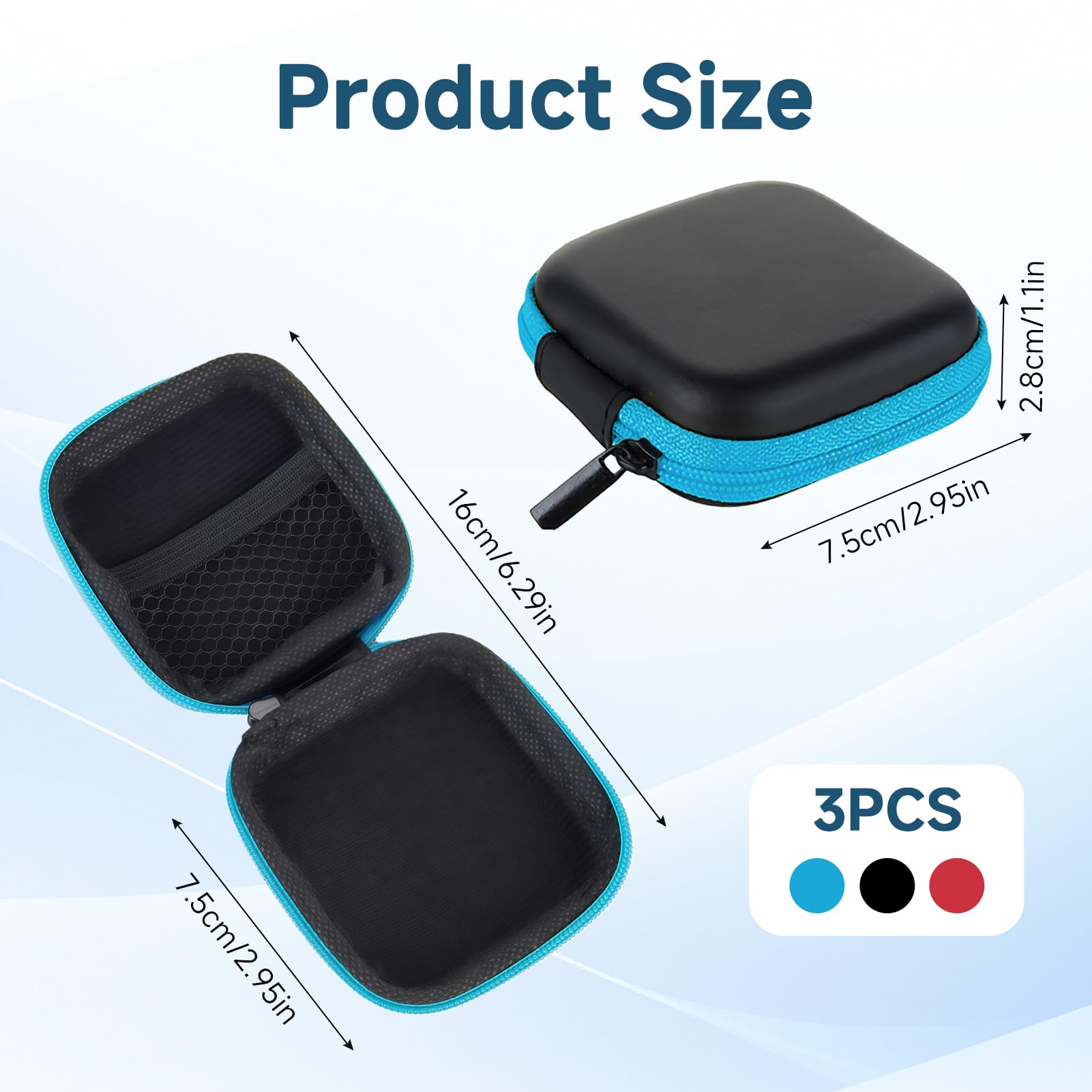 Étui de Rangement pour Casque, Protection Portable avec Fermeture à Glissière, 3 Pièces