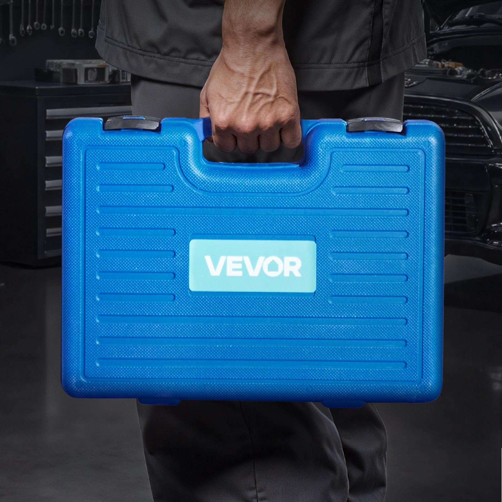 VEVOR Kit Pressa per Cuscinetti, 10+24 Pezzi, Utensile per Boccole, Set per Piste e Guarnizioni con 13 Boccole, Telaio a C e Manicotti, Strumenti di Installazione e Rimozione con Custodia