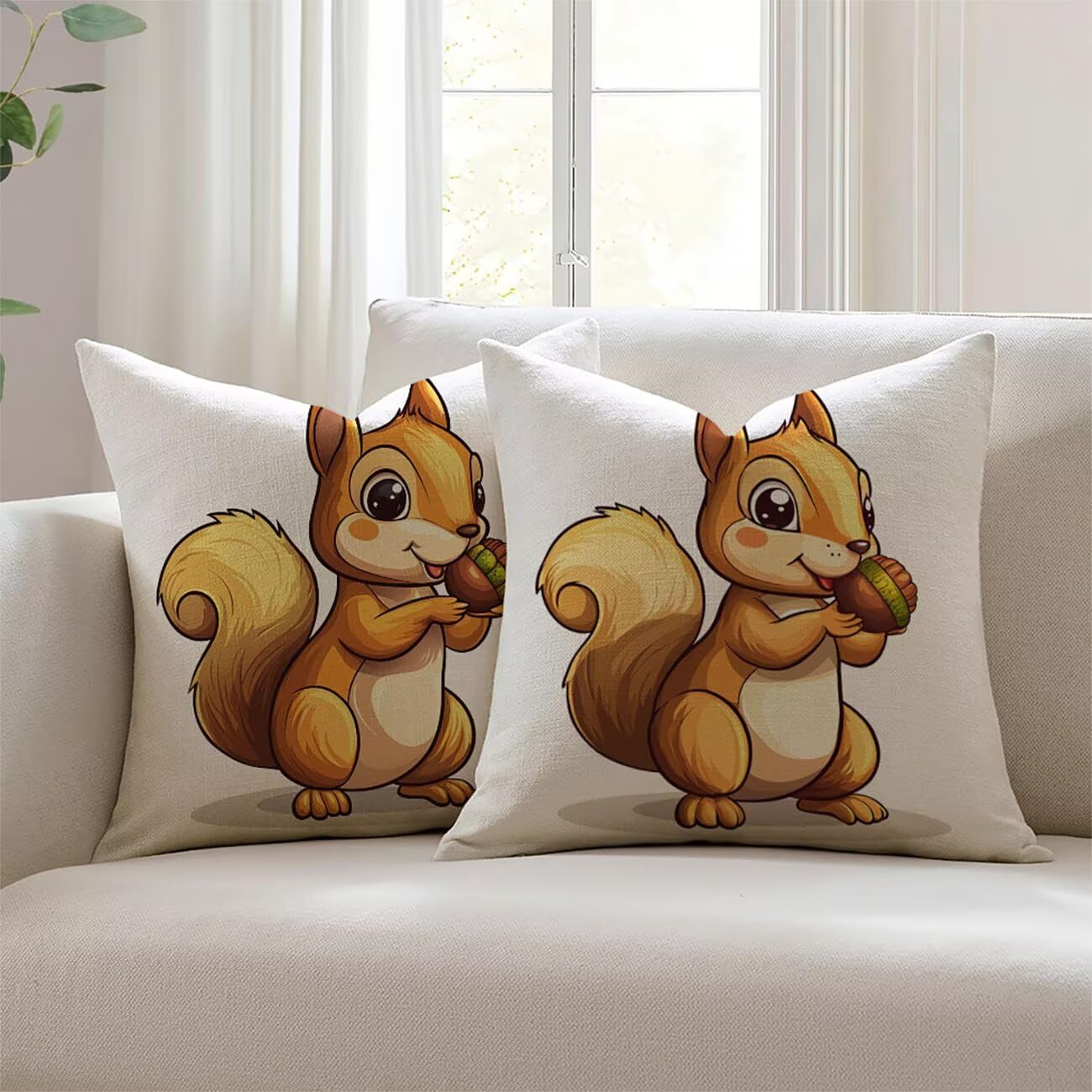 Housse de coussin extérieur imperméable 24x24 lot de 2 lin déperlant salon