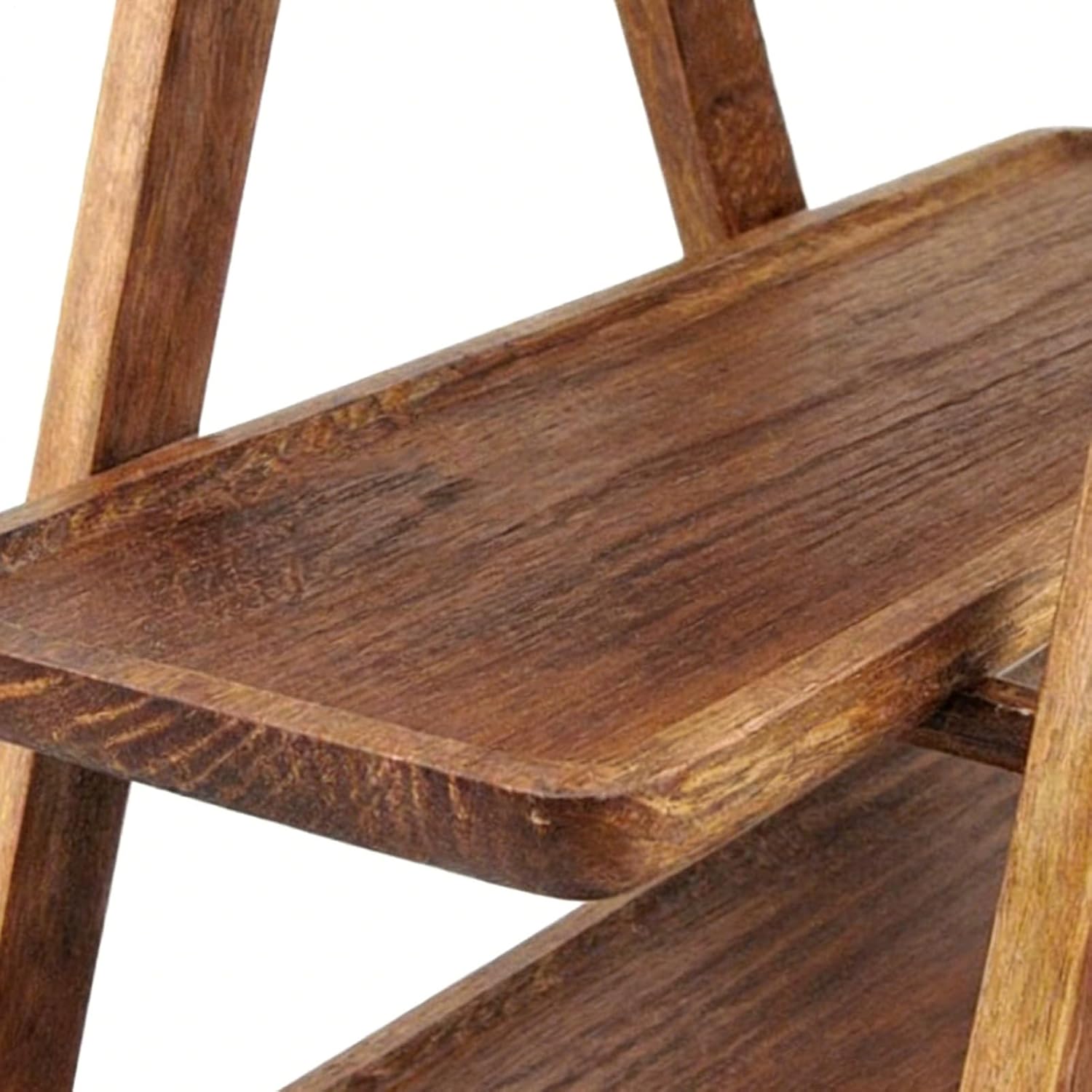 Elegant Rustic Tiered Wood Display Stand Detachable Rectangular Platter Multi Functional Tabletop Organizer Sophisticated Appetizer Buffet Riser Natural Timber Aesthetic Accessory