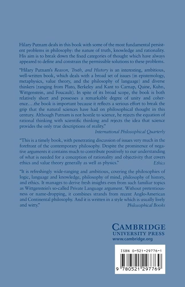 洋書 Reason, Truth and History Reason, Truth and History : Putnam: Amazon.ca: Books
