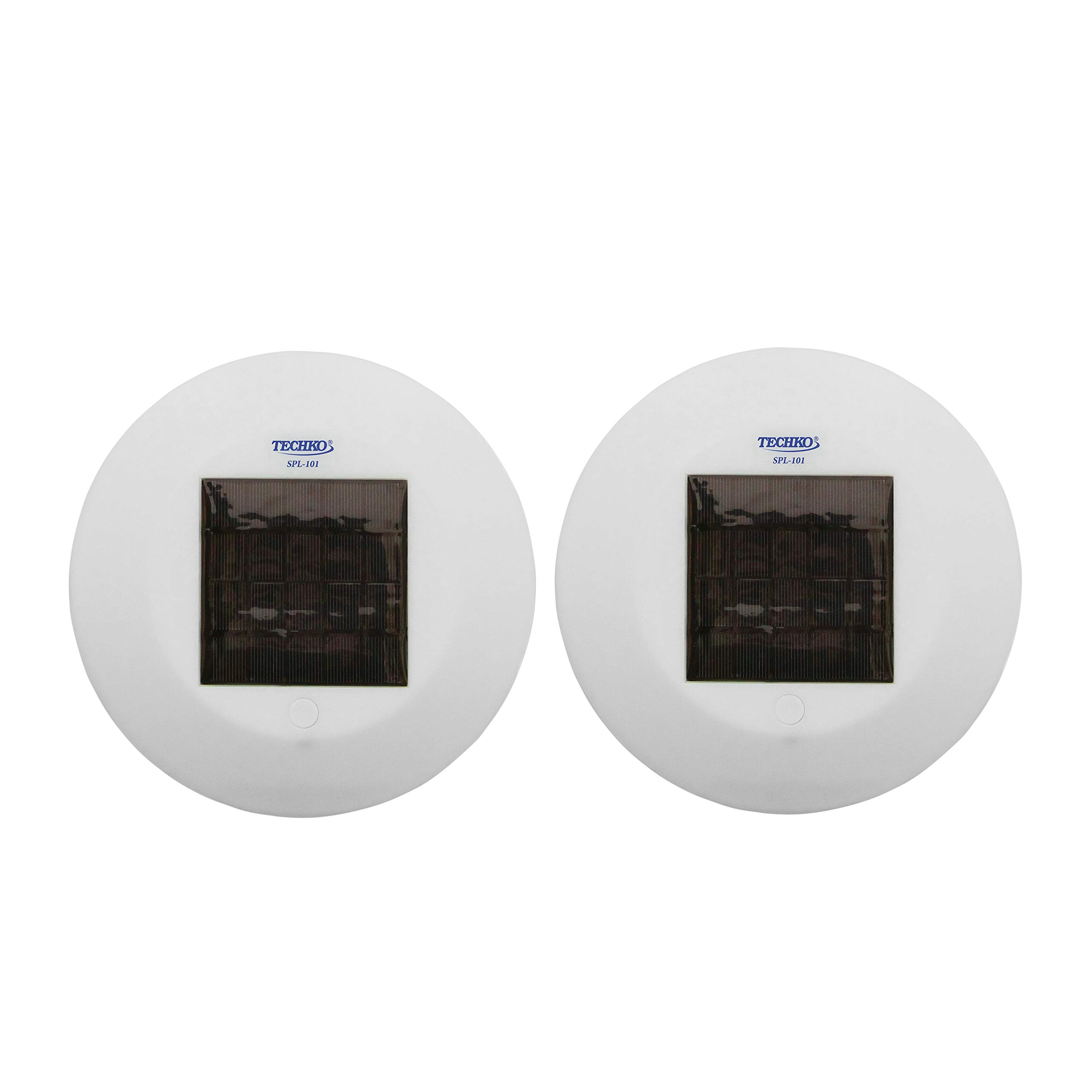 TECHKOSolar Powered Integrated LED Outdoor IP68 Waterproof Floating Pool White Light (2-Pack)