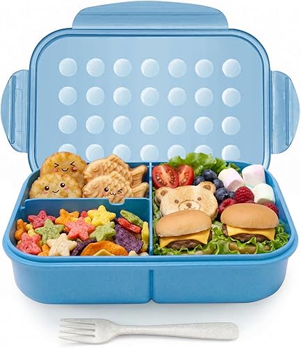 Miniatura 13 de MISS BIG Fiambrera estilo bento para niños, fiambrera hermética, sin BPA y tintes químicos, apta para microondas, lavavajillas y refrigerador