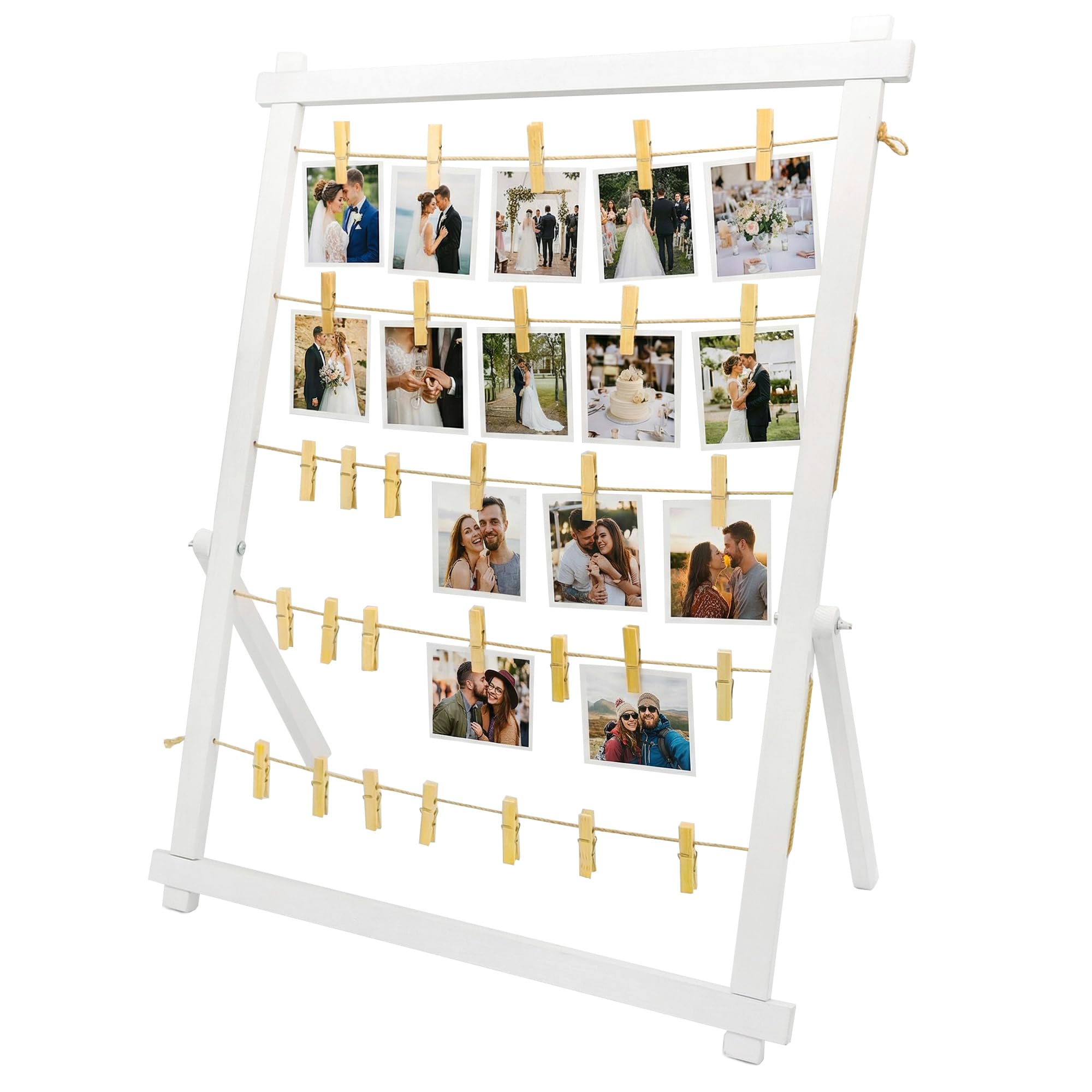 Photo 1 of FramePro Wood Photo Display Board with Clips (White)
