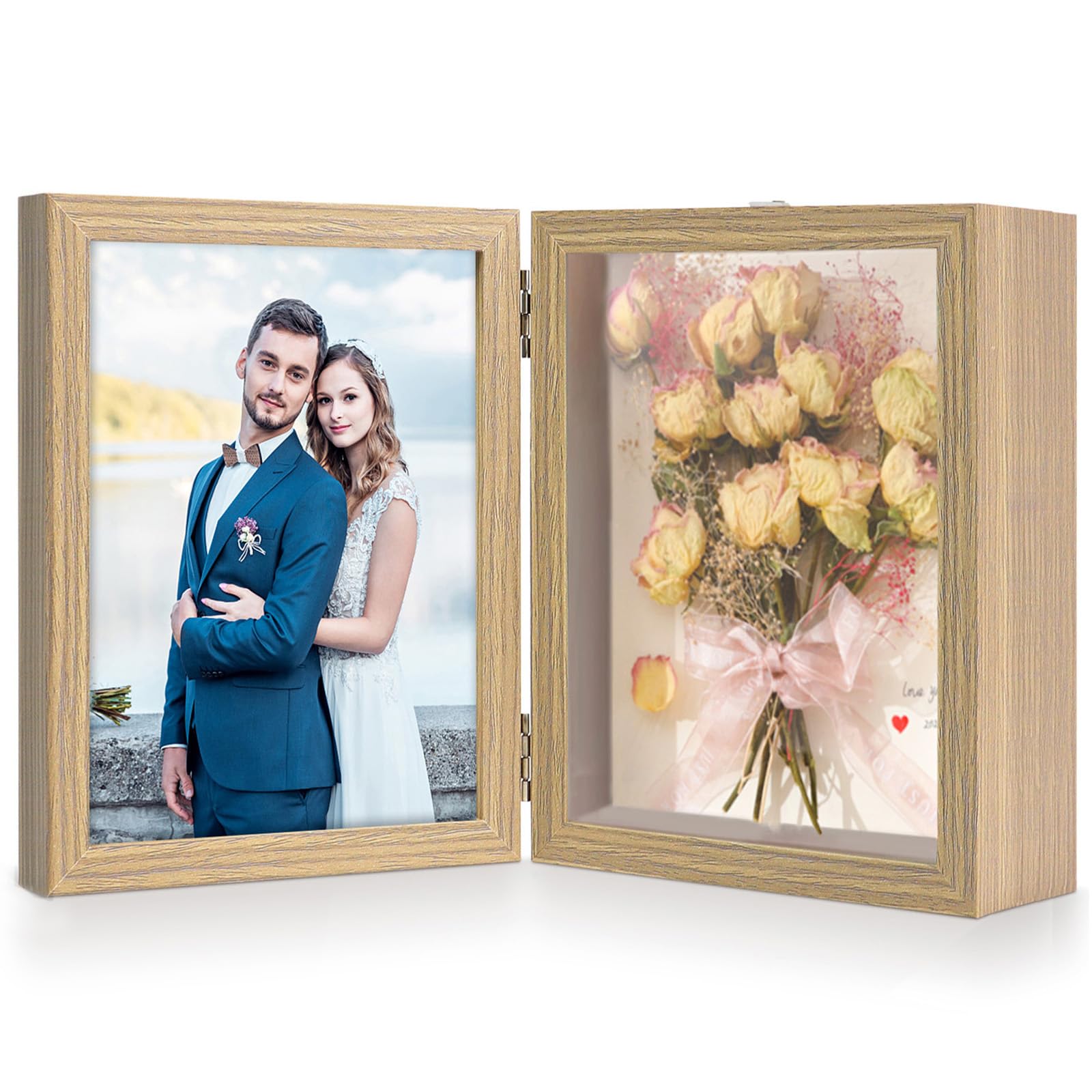 ZEEYUAN 5x7 Picture Frames 5x7 Wooden Photo Frame Family Picture