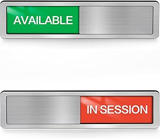 In Session Door Sign, Magnetic Office Door Signs, Available In Use Sign for Therapists, Massage, Conference Room, Hospital, School, Home Office