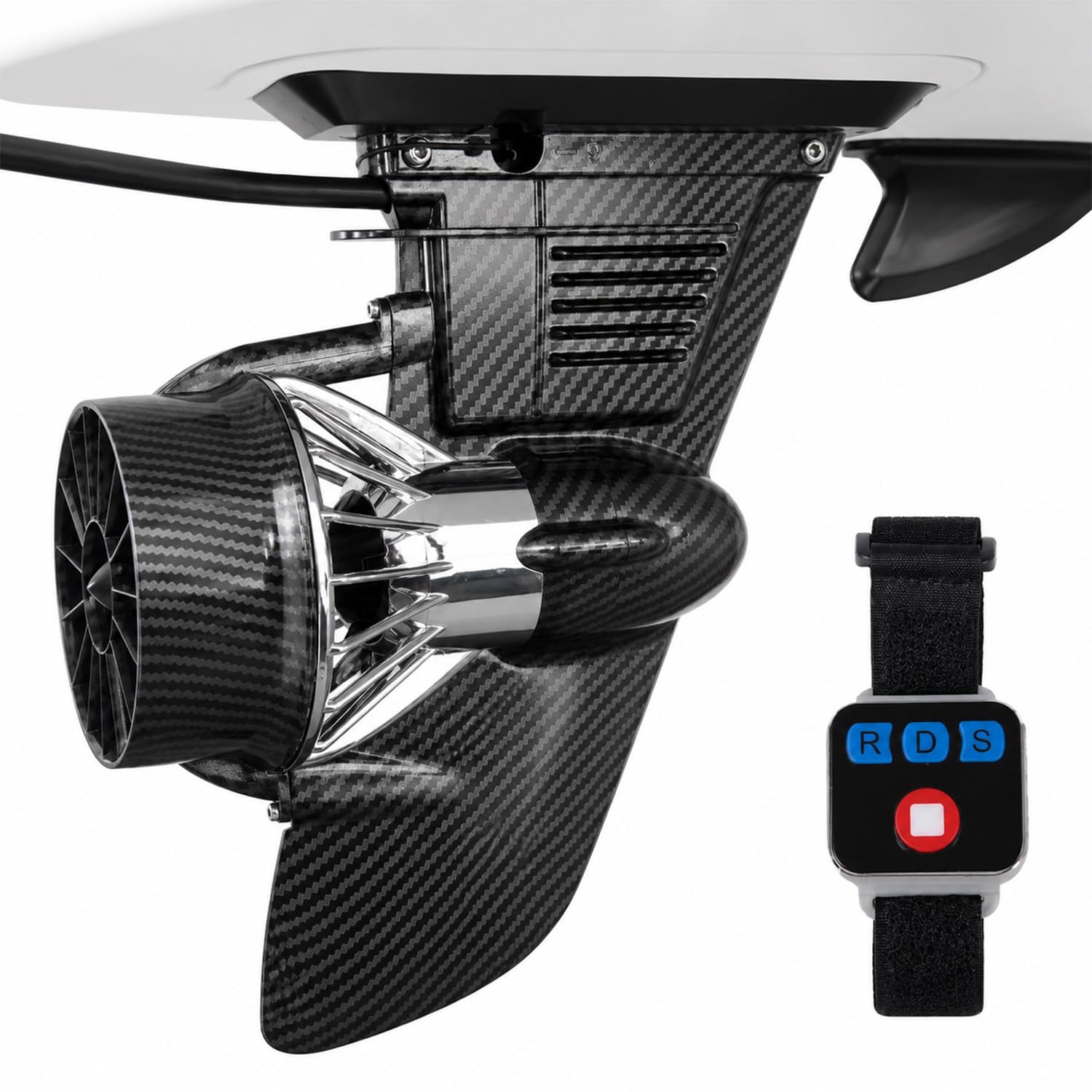 Electric Paddle Board, Motor for Paddle Board, 160w Underwater Thruster, 3 Adjustable Speed ​​settings, With Wristwatch Controller and 2 Fin Mounting Adapters, For Stand-Up Paddleboards, Kayaks