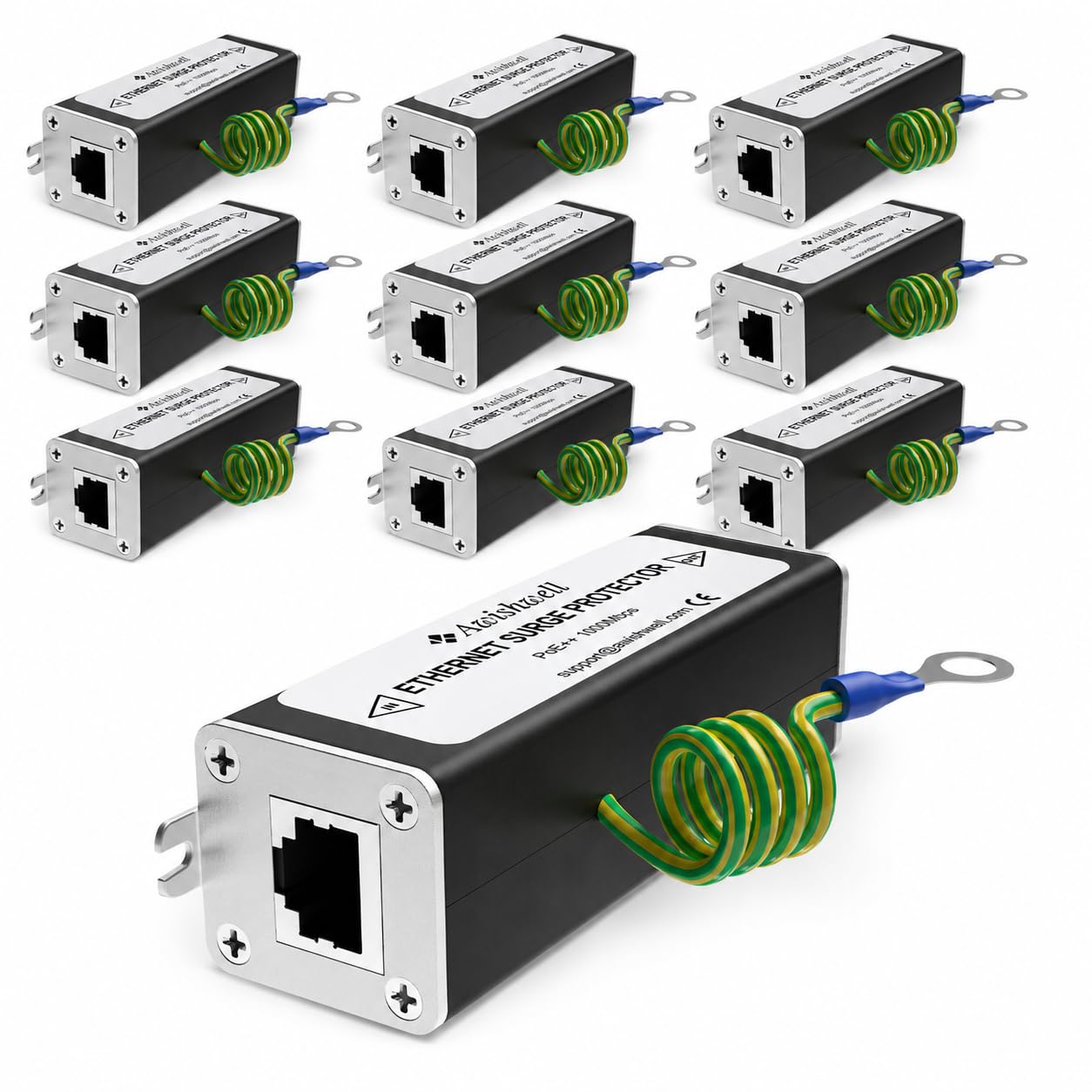 Ethernet Surge Protector Gigabit, 10 Pack 5KA PoE++ Lightning Arrestor