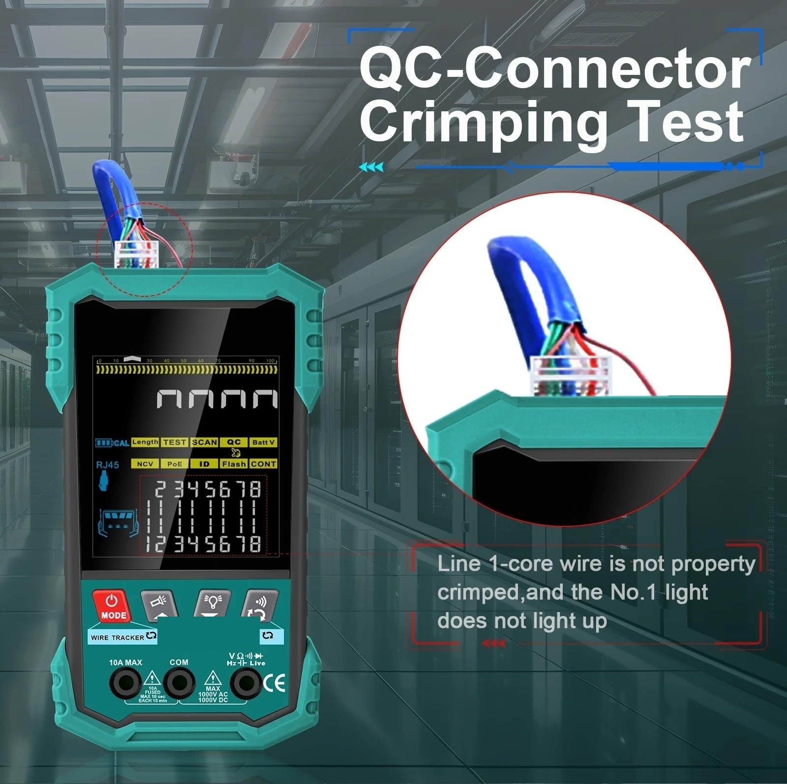 TOOLTOP 400M Tester for cavi di rete RJ45 BNC Test for 6000 conteggi Multimetro multifunzione 2 in 1 POE Tracker for(ET623 With 7 ID)