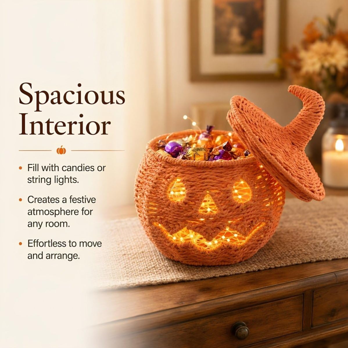 Toyvian Hexenhut Kürbislampe aus Papier, Halloween Lampe für Tischdeko