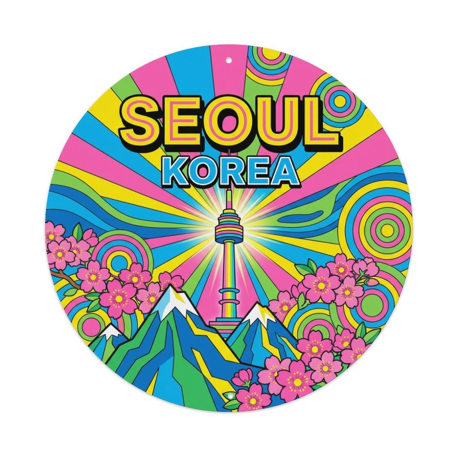 Vintage Travel Seoul Korea Brilliant Metal Tin Sign