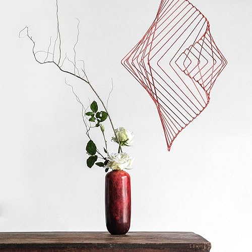 Miniatura 7 de Atellani Square Wave  The Mesmerizing Kinetic Wind Spinner  Pieza de arte mágico calmante por Ivan Black (rojo coral)
