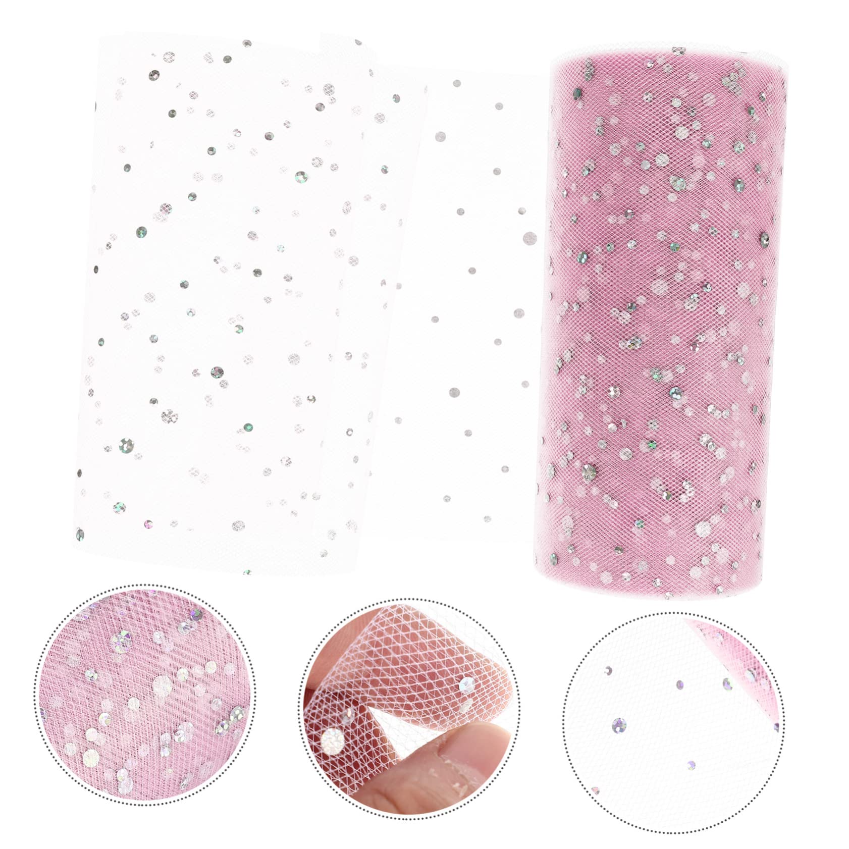 SEWACC 5rouleaux Tulle Pailleté Mesh Décoration Pour Mariage Fête Anniversaire Et Noël Yards De Tulle Pour Et Diy