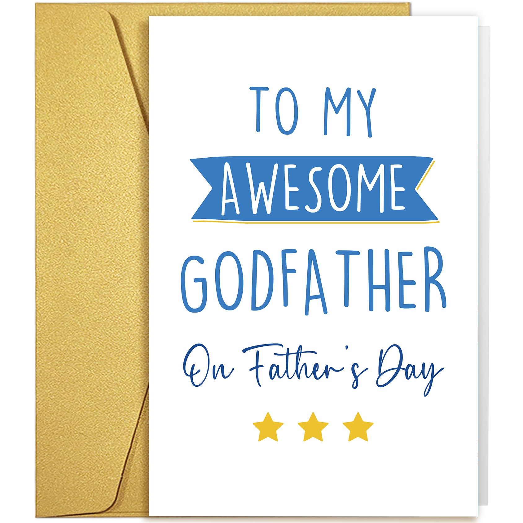 Qiliji Father's Day Card for Godfathers, Godfather Fathers Day Card, God Fathers Gifts from Godchildren, To My Awesome Godfather on Father's Day