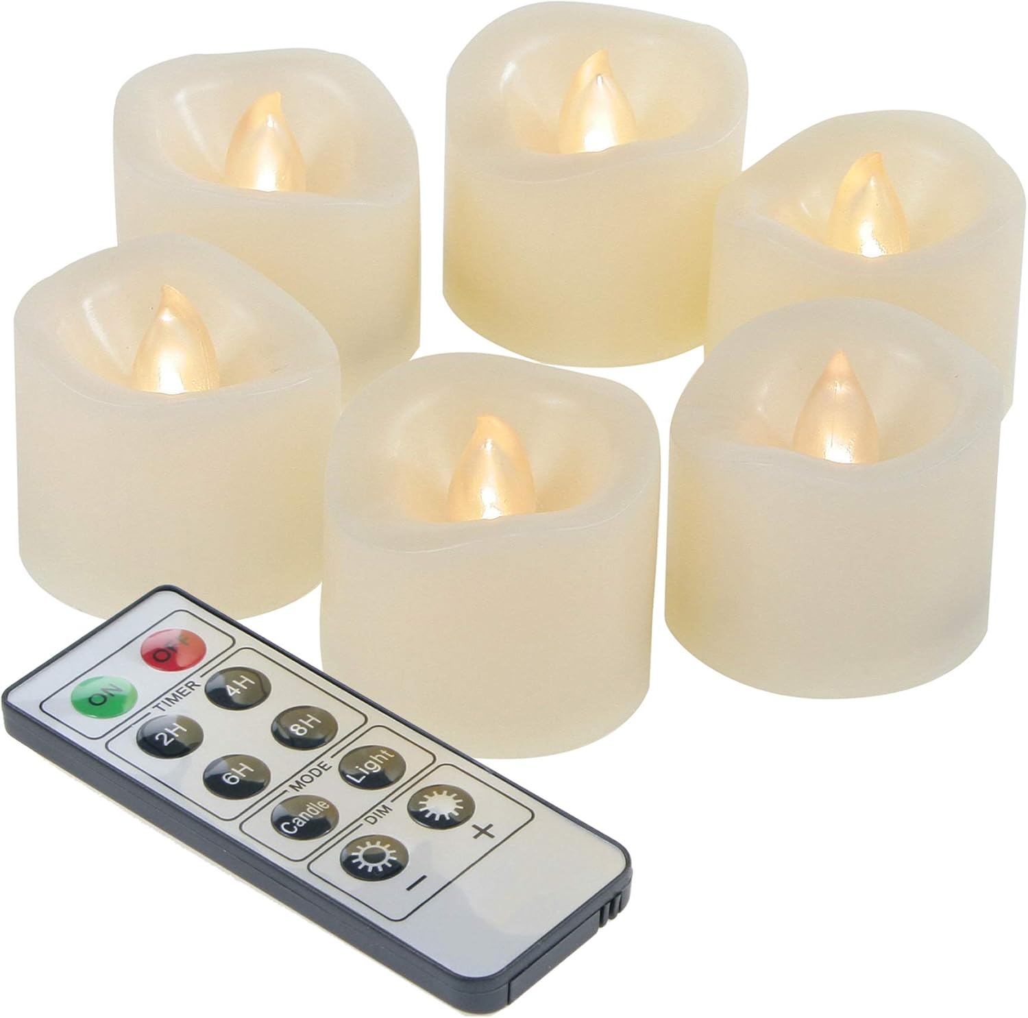 Amazon Flameless LED Votive Candles withリモートタイマー リアルなちらつき乾電池式