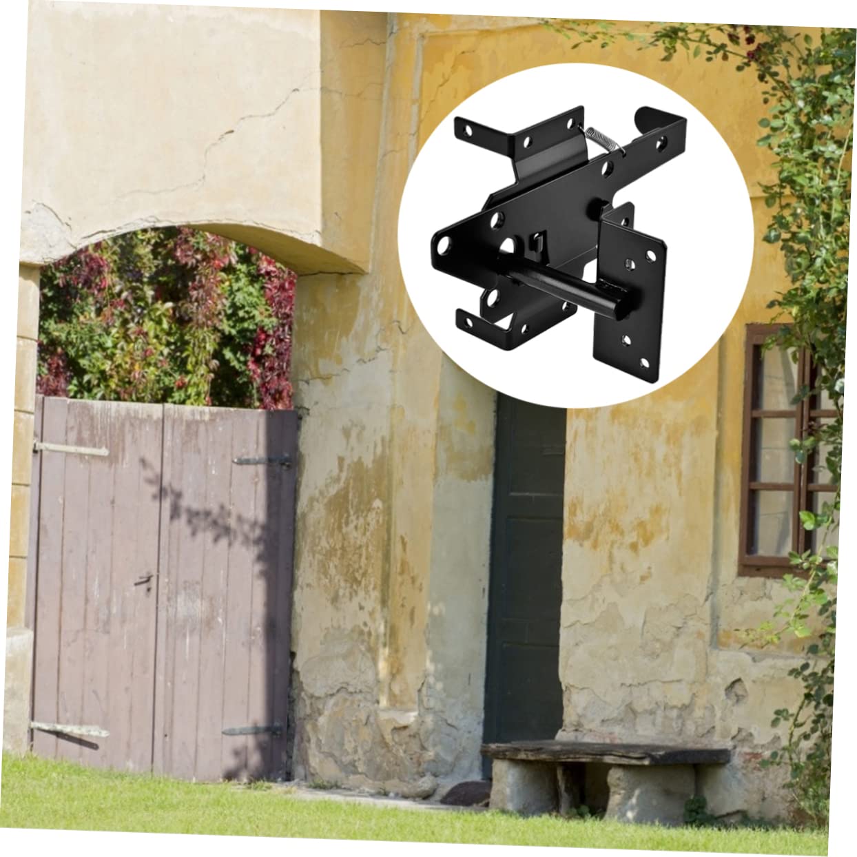 Loquet de Portail Autobloquant Robuste pour Porte en Bois et Barrière