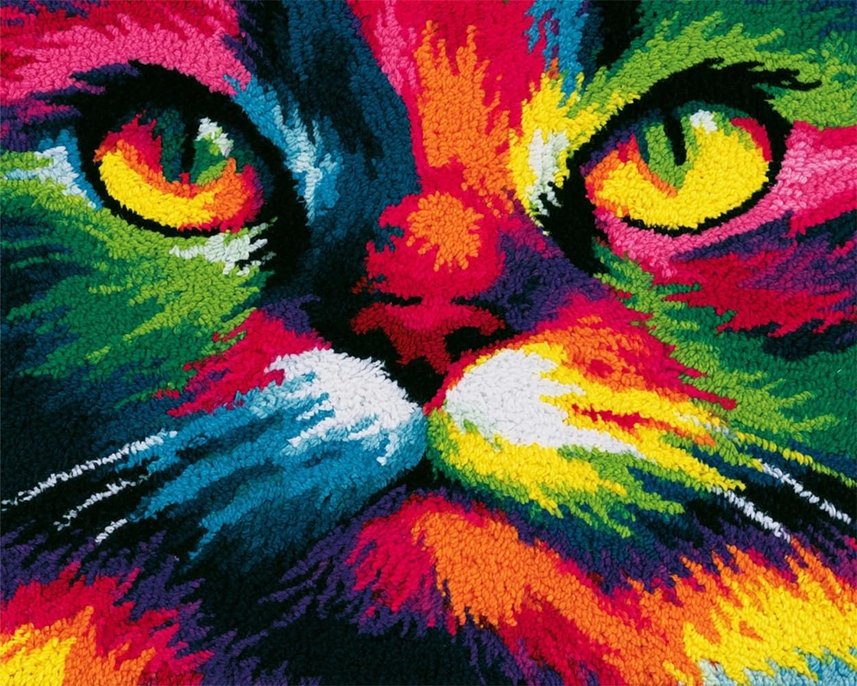 FWRTYCB Latch Hook KitsColorful cat