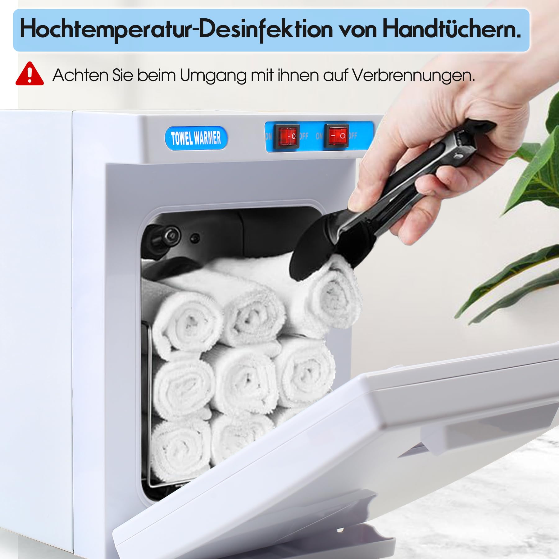 Handtuchwärmer, Professioneller Handtuchheizschrank (176 °F), Extrem Schnelle Aufheizgeschwindigkeit bis 360 °C, Großer Weiß Handtuch Wärmegerät Kosmetik für Schönheit, Salon, Spa