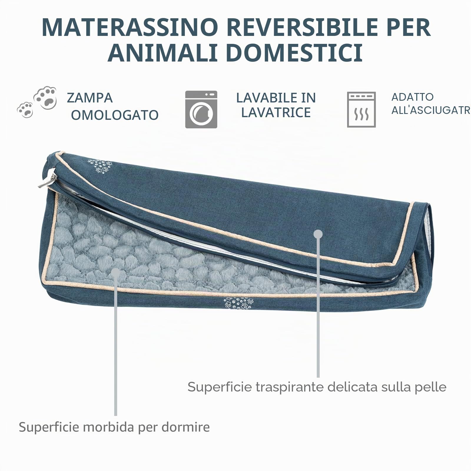 VANKEAN Tappetino per Cuccia per Cani e Gatti Reversibile Lavabile