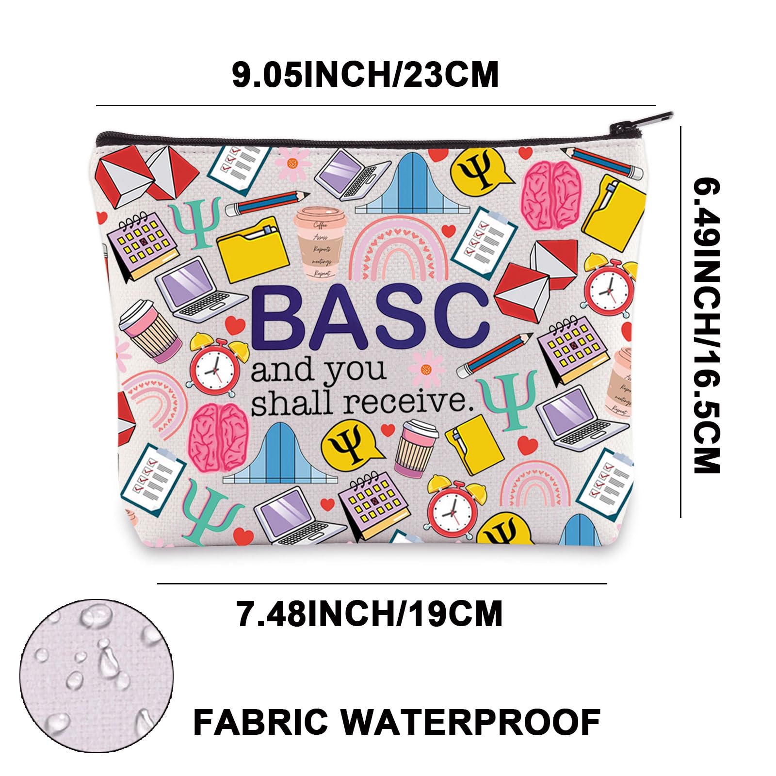 Psychologist Makeup Bag Psychology Gifts Psych Therapist Gifts BASC and You Shall Receive Psych Teacher Zipper Bag (BASC and You UK) - Image 2