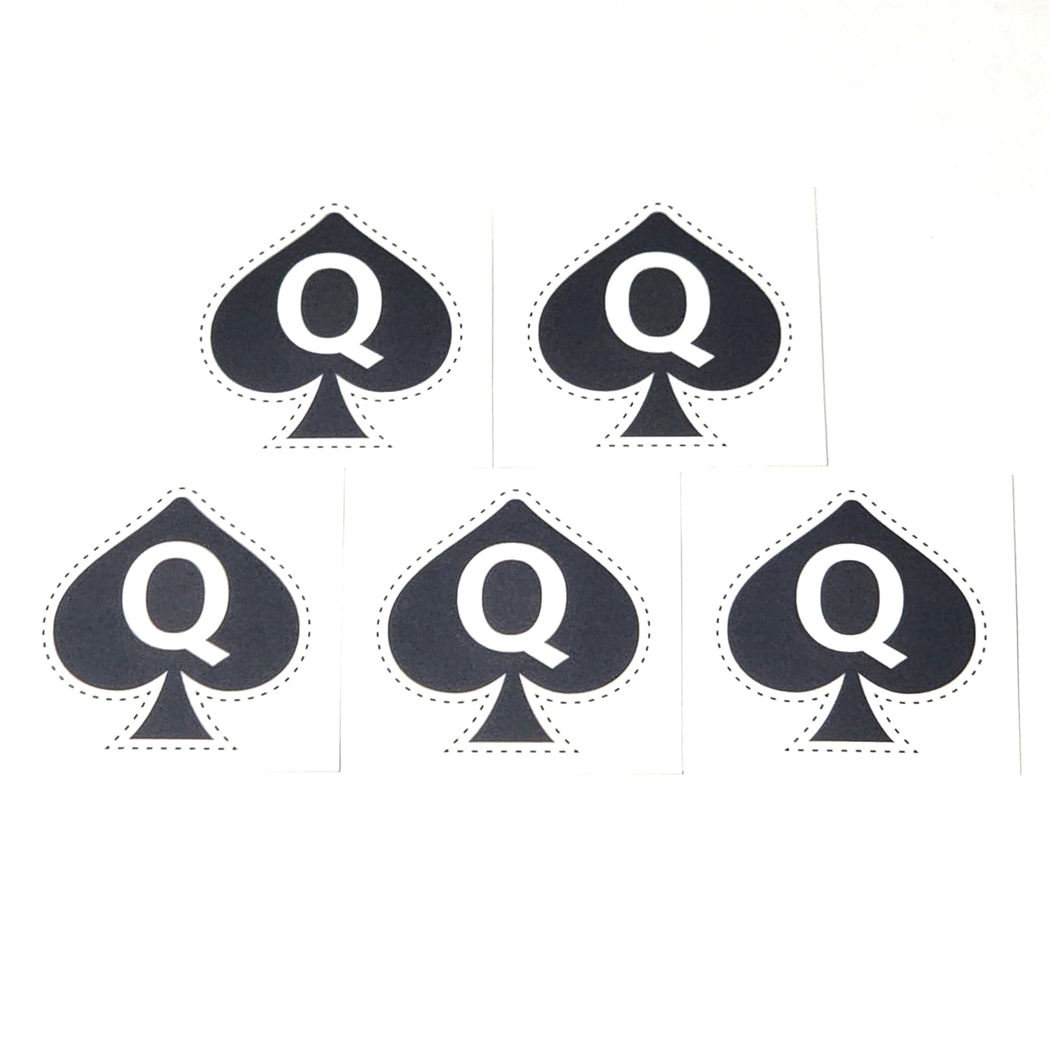 Queen of Spades Temporary Tattoos - 5 Pack Bold Water-Resistant Designs, Easy Apply & Remove for Festivals & Parties