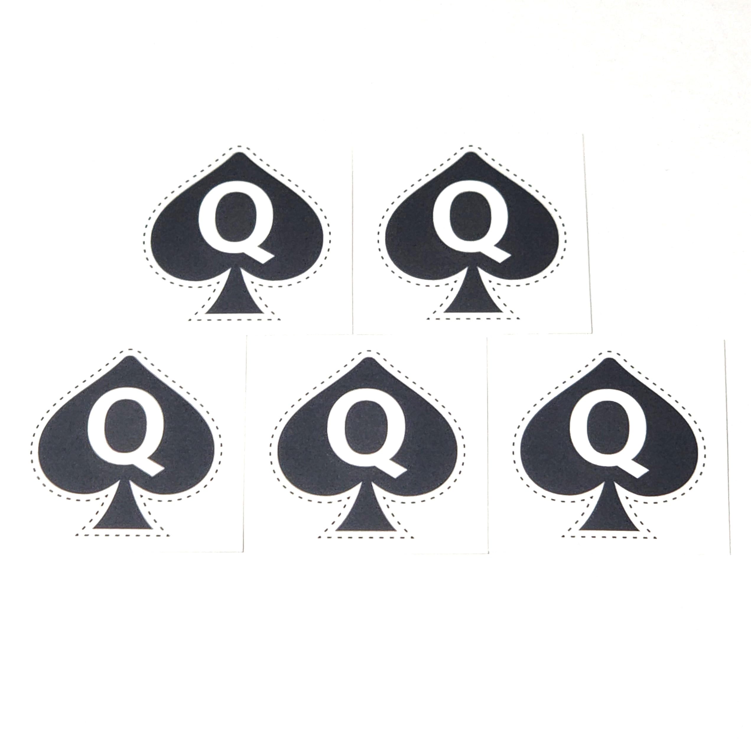 Queen of Spades Temporary Tattoo: 5-piece Temporary Tattoos