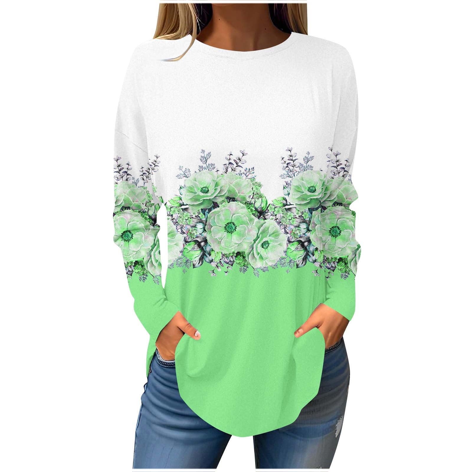 GenericLong Sleeve Shirts for Women UK Womens Jumpers Size 24 Womens Plus Size Jumpers Christmas Work Tunics Christmas Jumpers Women UK