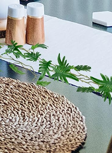 Miniatura 2 de Serene Spaces Living vid artificial de hoja de filodendro pequeña, follaje realista, vides colgantes, hogar, balcón, patio, jardín, oficina, boda,
