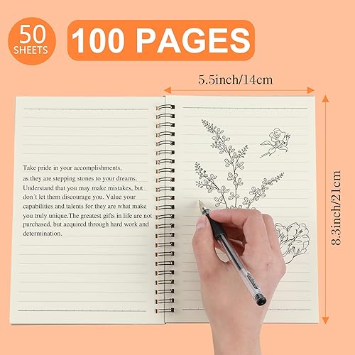 Miniatura 3 de Yahenda Cuaderno de espiral A5 a granel forrado de 8.3 x 5.5 pulgadas, papel de composición de escritura, bloc de notas pequeño para estudiantes,