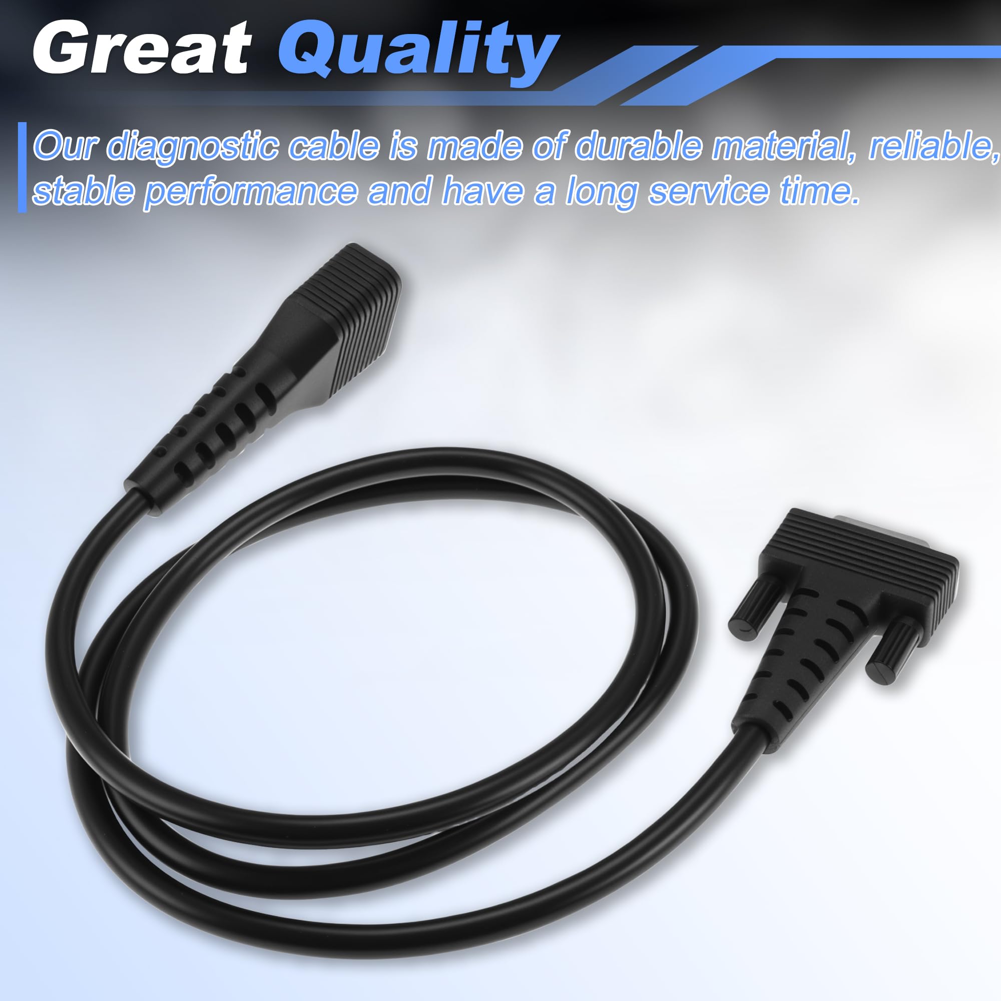ACROPIX Cable de diagnóstico de 16 pines macho a hembra de 15 pines OBDII OBD, cable adaptador OBD, 12-24 V, 120 cm, 1 unidad