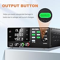 Vista 5 de NICE-POWER Fuente de alimentación de CC variable, 15V 30A 450W de conmutación de alta potencia Fuente de alimentación de banco regulada de CC