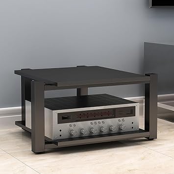 2/3/4-Tier AV Media Stand,Stereo Stand,Audio-Video Shelving,Wooden Corner TV Stand Shelf,Game Console Shelf,Audio Rack Stand Tower,for Players,Boxes,RouterBlack,2 Tier