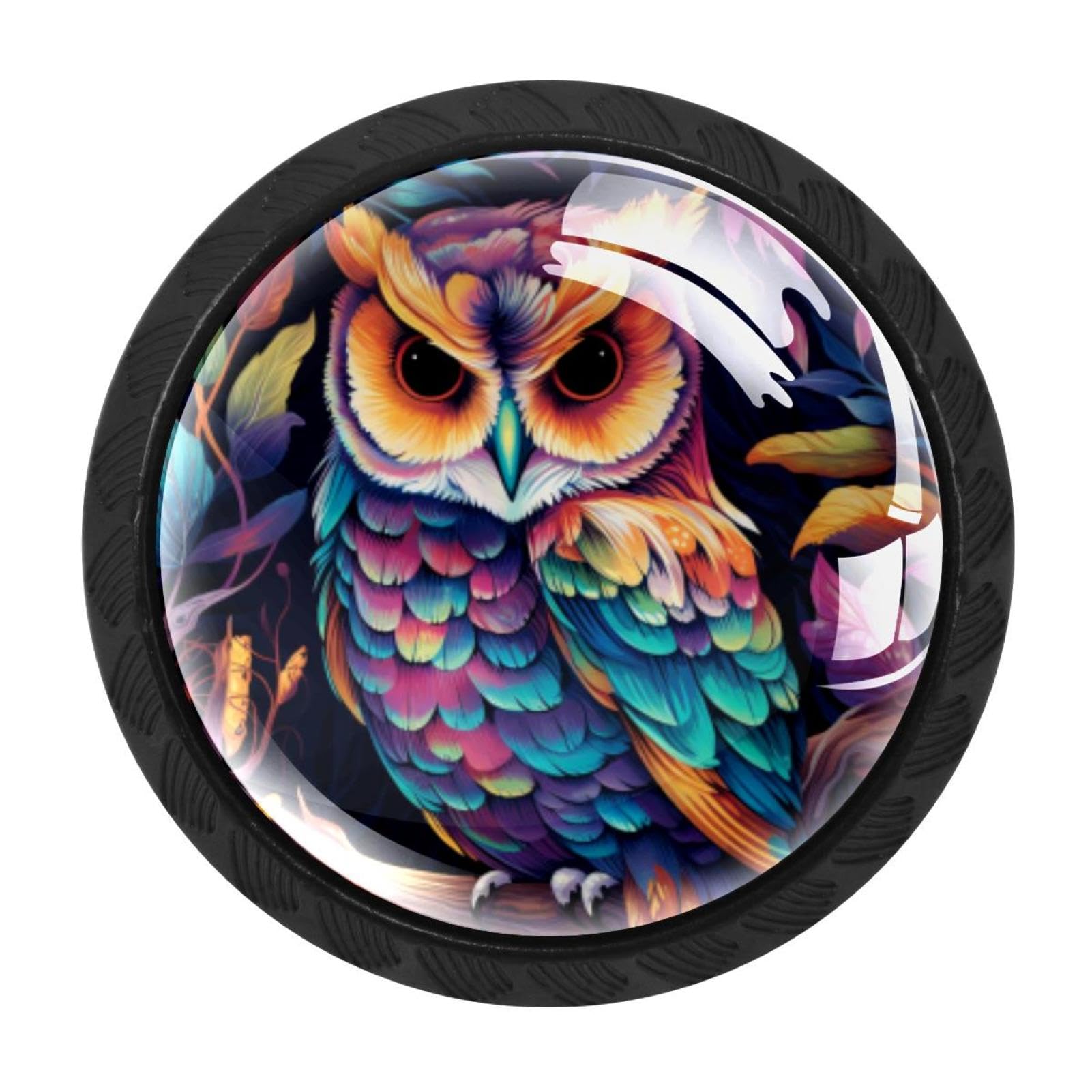 CHENZZZZ 4 Pack Cabinet Handles Black Owl Cabinet Knobs Draw