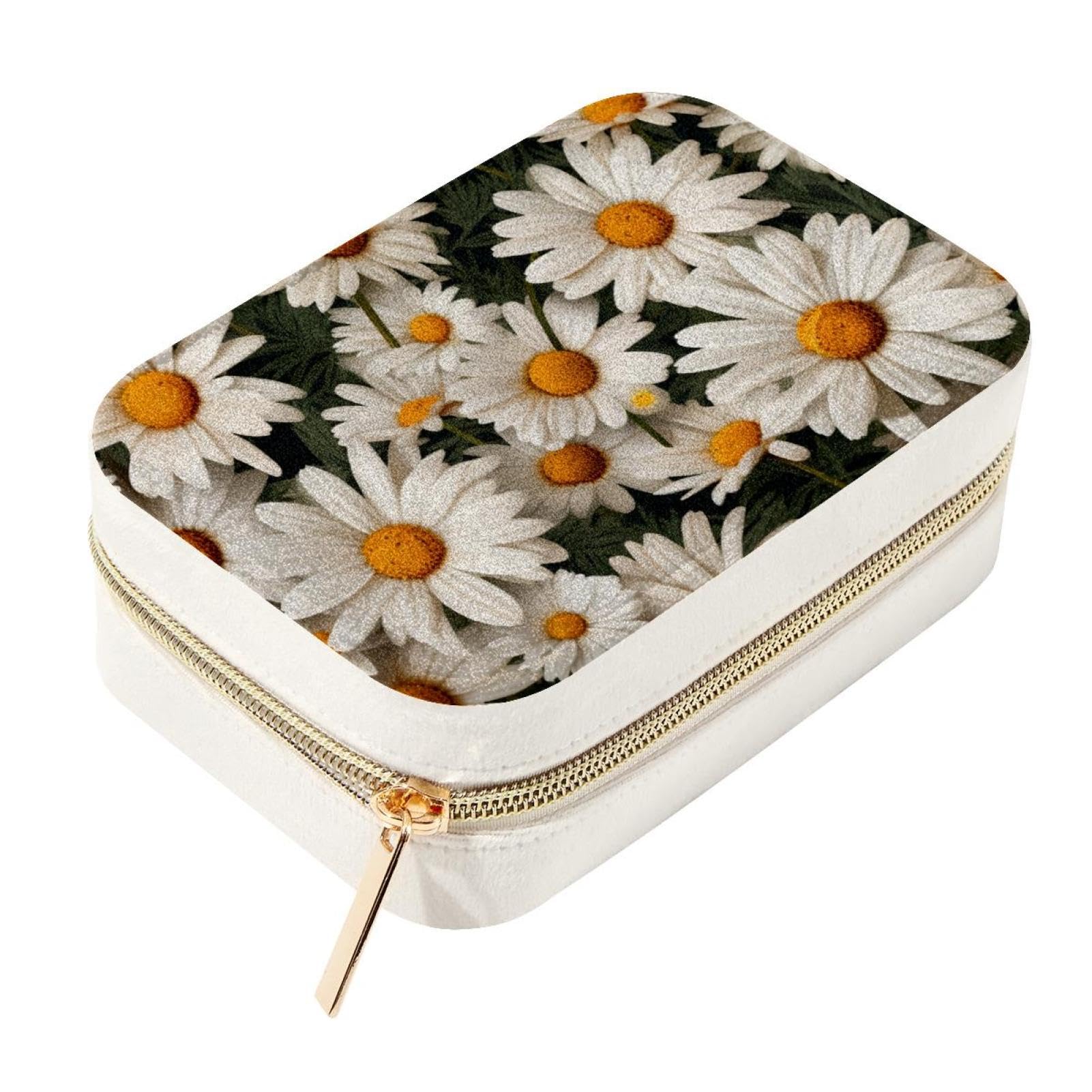 Boîte à bijoux Daisy en velours, le cadeau idéal pour voyageuse organisée