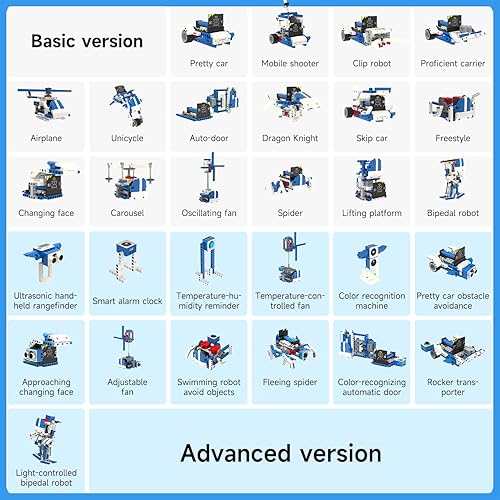 Miniatura 3 de Yahboom Microbit - Kit de robot de bloques de construcción 16 en 1, proyectos STEM avanzados con módulo de sensor, juguetes de bricolaje para niños