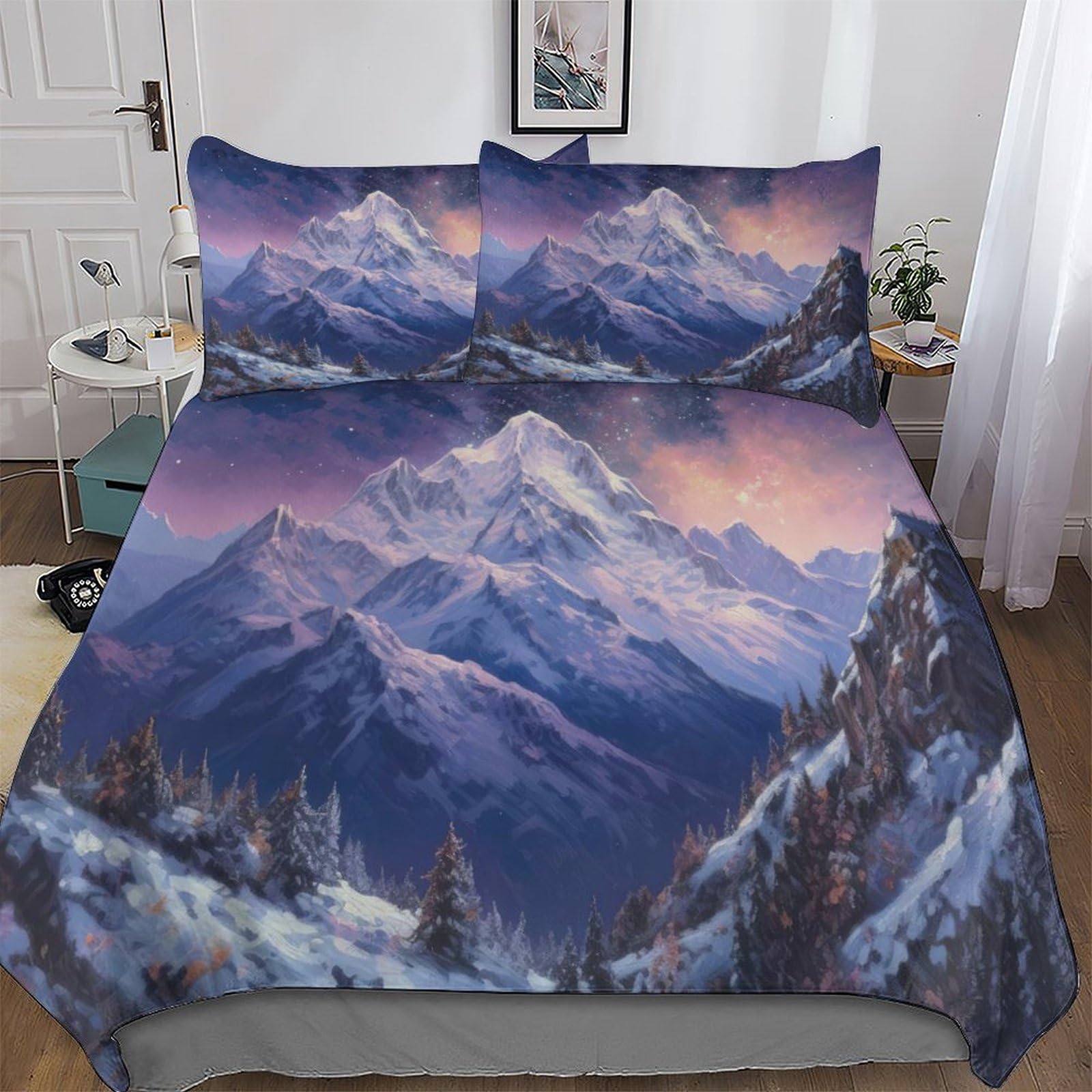 Housse de couette 3D premium en microfibre haute densité parure de lit double