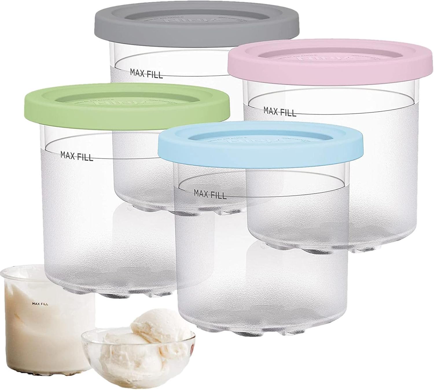 4 Packs Ice Cream Containers compatible for Ninja Creami