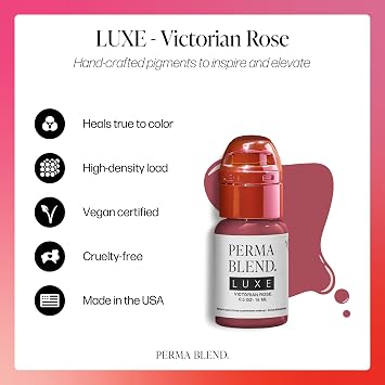 Perma Blend Luxe - Victorian Rose - Microblading Ink to Enhance Lip Color - Lip Tattoo & Lip Blushing Supplies for Permanent Lip Color - Muted Mauve Lip Blush - Vegan (0.5 oz)